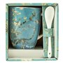 Caneca de cerâmica com colher enesco as amendoeiras vincent van gogh