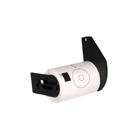 Brother DK11207 - Etiquetas Precortadas Circulares para CD/DVD - 58 mm de Diametro - 100 Unidades - Texto Preto sobre fundo bran