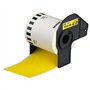 Brother DK44605 - Etiquetas Removiveis de Tamanho personalizado - Largura 62mm x 30,48 metros - Texto Preto sobre fundo amarelo 