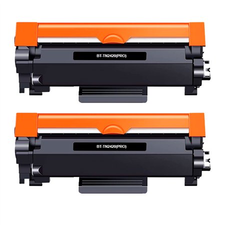 Brother TN2420/TN2410 Preto Pack de 2 Cartuchos de Toners - Compatível