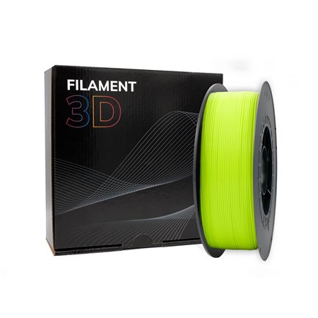 Filamento 3D PLA, Diâmetro 1.75mm, Bobina 1kg, Amarelo Fluorescente - Compatível