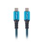 Lanberg usb tipo c cabo 0,5m - macho - macho - preto - azul