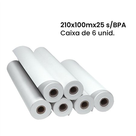 Rolo TeleFax 210x100mx25 s/BPA - Caixa de 6 unidades