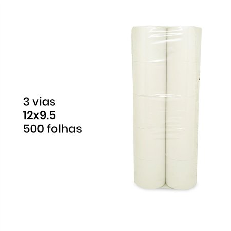 Papel de Computador 12x9,5 - 4 Vias Autocopiativo - 500 Folhas