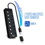 Ewent Hub USB 3.0 de 7 portas + switch - Adaptador USB tipo A + USB tipo C