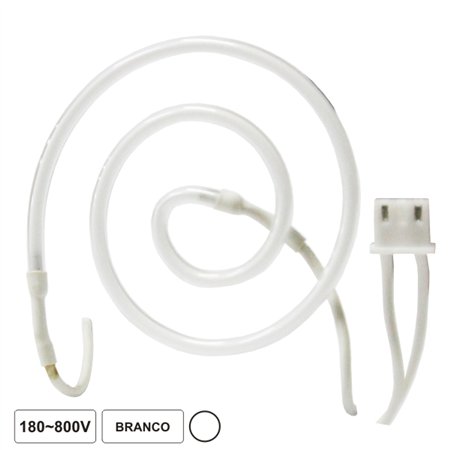 Lâmpada Tubular 180-800V Néon Espiral Branco