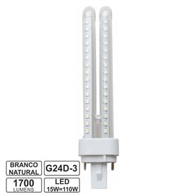 Lâmpada G24 15W110W 230V Led 4000K 1700Lm