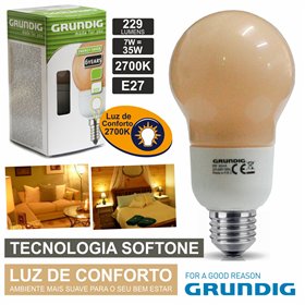 Lâmpada E27 7W35W 230V Eco Tec. Softone 229Lm Grundig