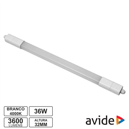 Armadura Led Batten 36W Ip65 4000K 3600Lm 1500Mm Avide