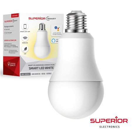 Lâmpada E27 10W 230V Globo 3000K 800Lm Branco Quente