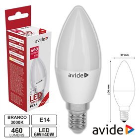 Lâmpada Led E14 Vela 6W 230V 3000K 460Lm Avide
