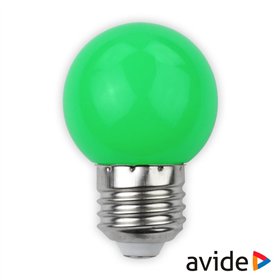 Lâmpada E27 1W Led Globo G45 Verde 30Lm Avide