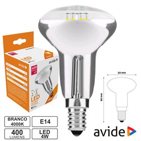Lâmpada Led E14 R50 Filamento 4W 230V 4000K 400Lm Avide