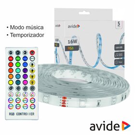Kit Fita 150 Leds 5050 Rgb 12V 16W/M 5M Ip65 Avide