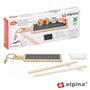 Tábua Bambu C/ Placa Ardósia Tigelas E Pauzinhos Alpina