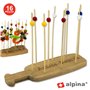 Tábua C/ Palitos Bambu P/ Espetos De Festa 16 Peças Alpina