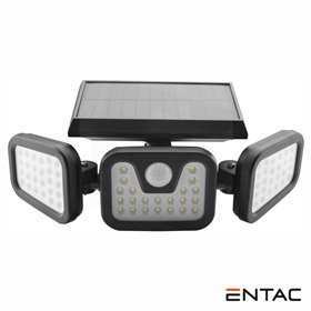 Candeeiro Exterior 15W C/ Sensor Pir Painel Solar Entac