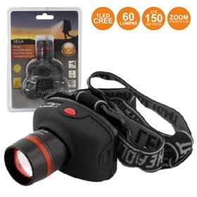 Lanterna De Cabeça 1 Led 60Lm Zoom