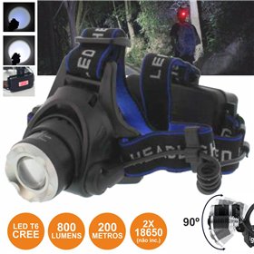 Lanterna De Cabeça C/ 1 Led 10W 3 Níveis Luz 800Lm Well