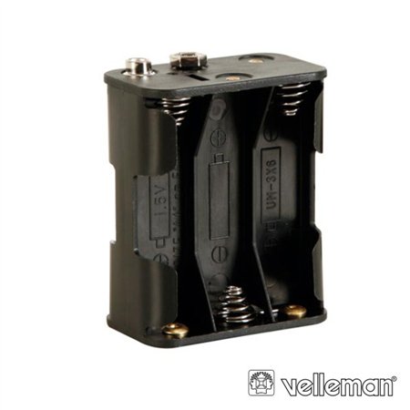 Suporte P/ 6 Pilhas Aa C/ Terminais Clip Velleman