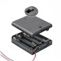 Suporte P/ 4 Pilhas Aaa C/ Tampa E Interruptor