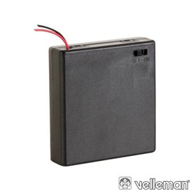 Suporte P/ 4 Pilhas Aa C/ Fios E Interruptor