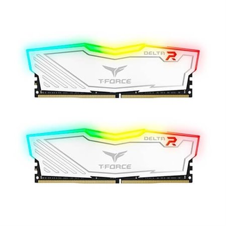 Memória RAM ddr4 16gb 2x8gb 3200mhz teamgroup delta branco - t - force rgb - cl 16 - 1.35v tf4d416g3200hc16fdc01