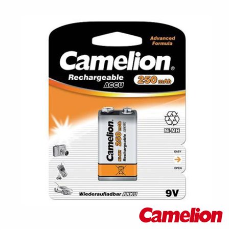 Pilha Recarregável Ni-Mh 6Hr61/Hr6F22 9V 250Ma Camelion