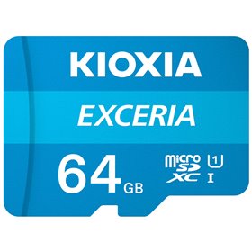 Cartão de memória micro secure digital sd kioxia 64gb exceria uhs - i c10 r100 com adaptador