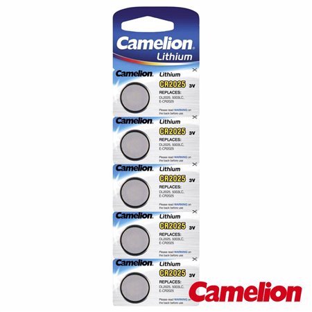 Pilha Lítio Botão Cr2025 3V 150Ma 5X Blister Camelion