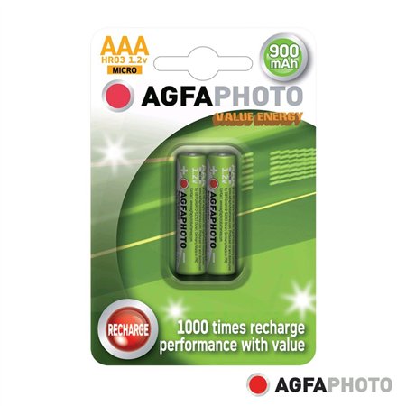 Pilha Recarregável Aaa 1.2V 900Mah 2X Blister Agfaphoto