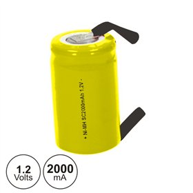 Bateria Ni-Cd Sc 1.2V 2000Ma C/ Patilhas