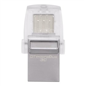 Memória usb 3.2 usb tipo c kingston 256gb datatraveler micro duo