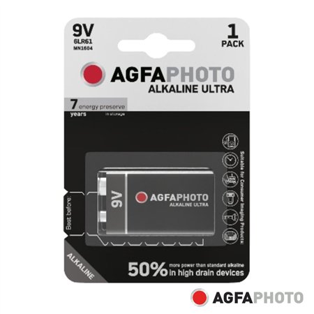 Pilha Alcalina 6Lr61/9V 9V 1X Blister Ultra Agfaphoto