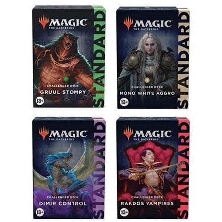 Caixa de reforço de jogo de cartas Wizard of the Coast Magic The Meeting Challenger Deck Display Stand 2022 8 Display Stand Ingl