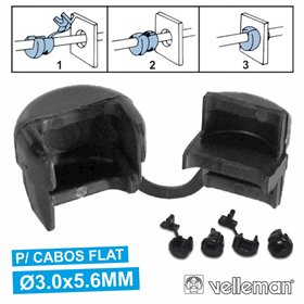 Passa Cabos Flat C/ Ø3X5.6Mm 1.6Mm Velleman