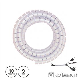 Protector De Cabo Espiral Branco Transp. 10M Ø 9Mm Velleman