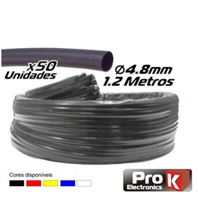 Tubo Manga Termoretráctil 4.8Mm 1.2M 50X Preto Prok