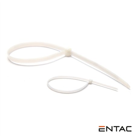 Conjunto 50 Braçadeiras Nylon 3.6X200Mm Branco Entac
