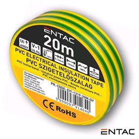 Fita Isoladora Verde/Amarelo 20M Entac