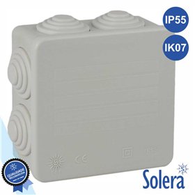 Caixa De Passagem Estanque C/ 7 Cones 80X80X35Mm Ip55 Solera