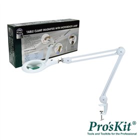 Candeeiro C/ Lupa Bancada 5 Dioptrias 90 Leds 12W Proskit