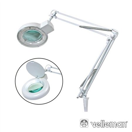 Candeeiro C/ Lupa Bancada 5 Dioptrias 22W Branco