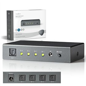 Comutador De Áudio 4 Vias Nedis