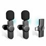 Conjunto 2 Microfones Lapela S/ Fios C/ Receptor Usb-C