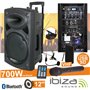 Coluna Amplificada 12" 700W Usb/Bt/Sd/Bat Vhf Preta Ibiza