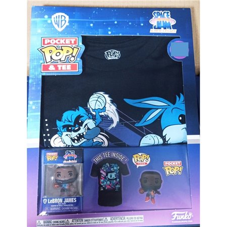 Pop & Tee Space Jam Looney Tunes Lebron James Funko + Camiseta Tamanho L
