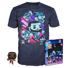 Pop & Tee Space Jam Looney Tunes Funko Lebron James + Pacote de Camiseta 10 Unidades Todos os Tamanhos