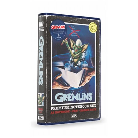 Conjunto de artigos de papelaria vhs sd brinquedos gremlins placas de caderno e caneta