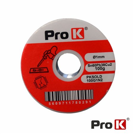 Solda 1mm Sn60Pb38Cu2 100g PROK